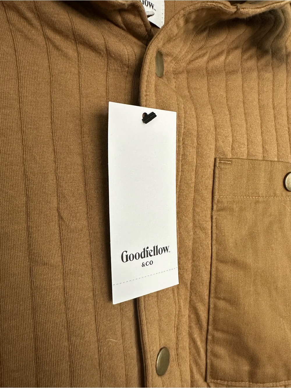 Goodfellow & Co Brown Ribbed Shacket Jacket NWT Snap Front Small - Picture 6 of 7